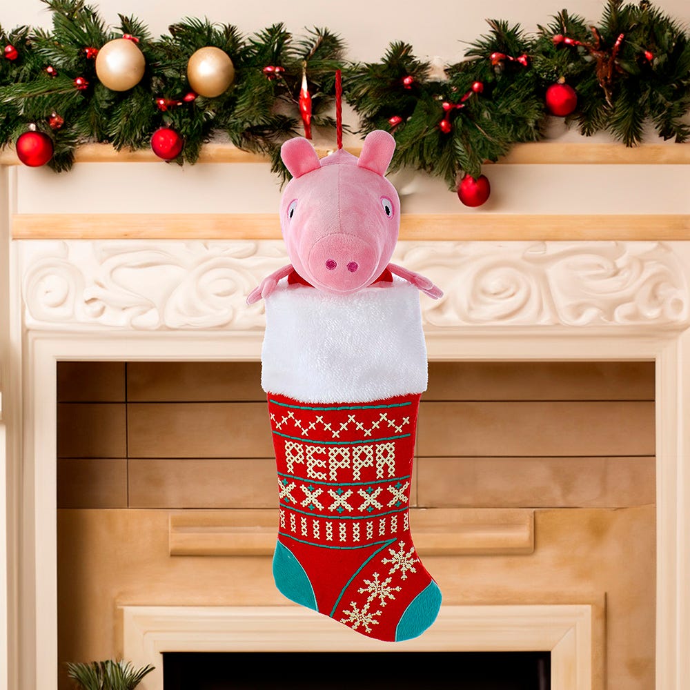 Kurt Adler 19-Inch Peppa Pig Plush Head Stocking